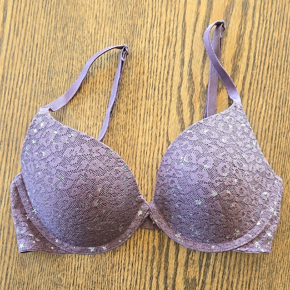 Pink Purple Lace Bra T-shirt Bra